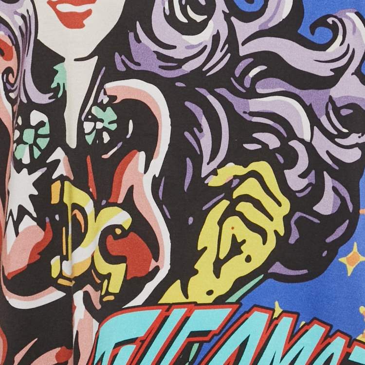 Pre Owned Dolce & Gabbana Multicolor Printed Cotton Mini Dress M