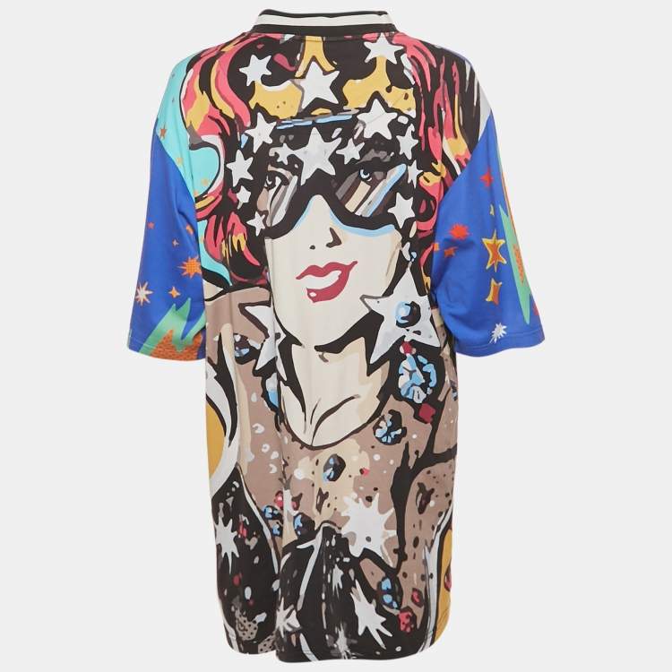 Pre Owned Dolce & Gabbana Multicolor Printed Cotton Mini Dress M