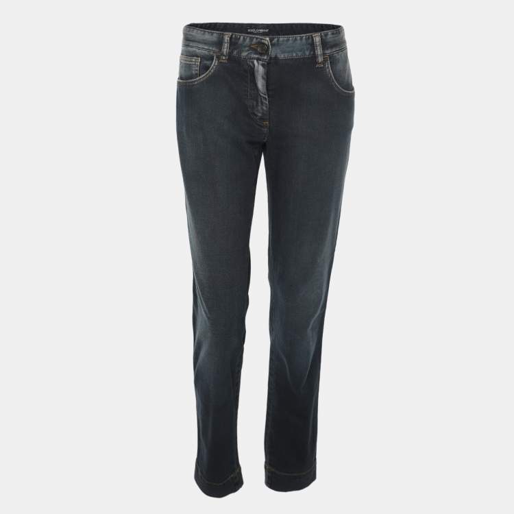 Pre Owned Dolce & Gabbana Blue Washed Denim Jeans M
