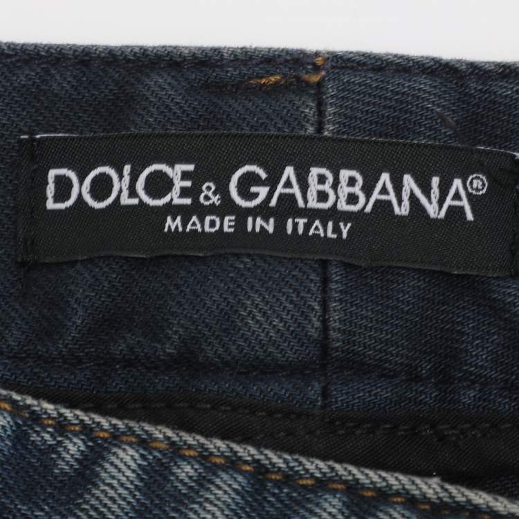 Pre Owned Dolce & Gabbana Blue Washed Denim Jeans M