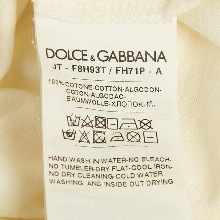 Pre Owned Dolce & Gabbana White L'amore Print Cotton Sleeveless T-Shirt S