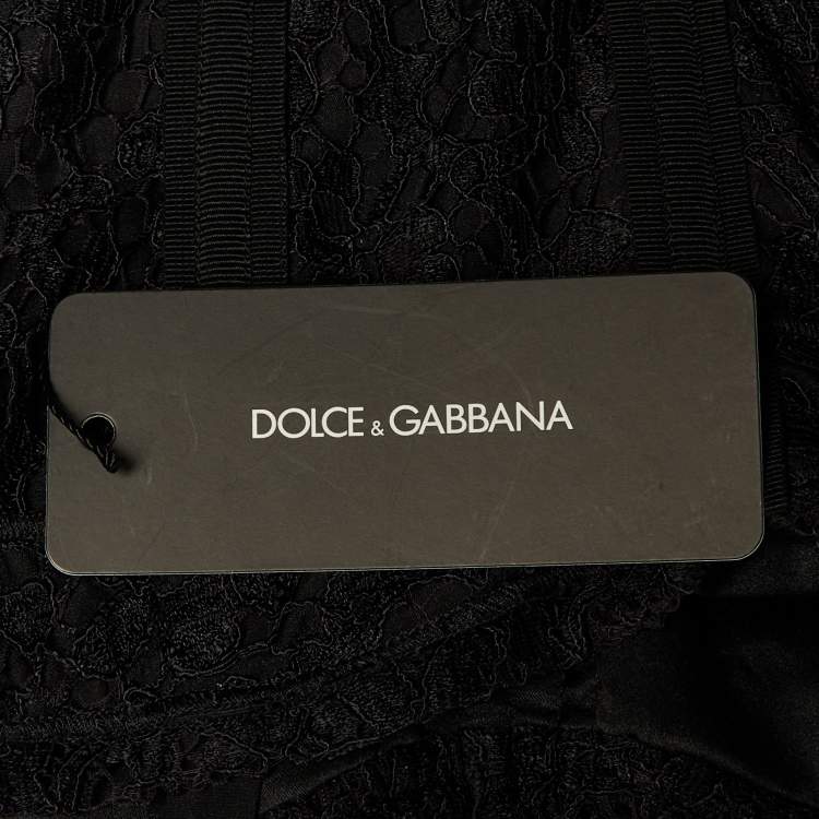 Pre Owned Dolce & Gabbana Black Lace Corset Top S