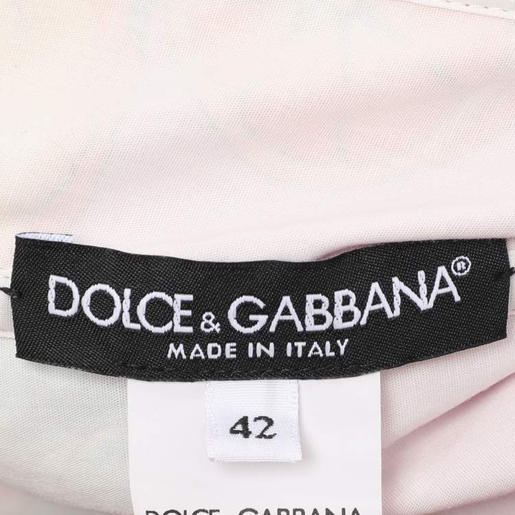 Pre Owned Dolce & Gabbana Multicolor Tropical Fruit Print Cotton Belted Maxi Dress M