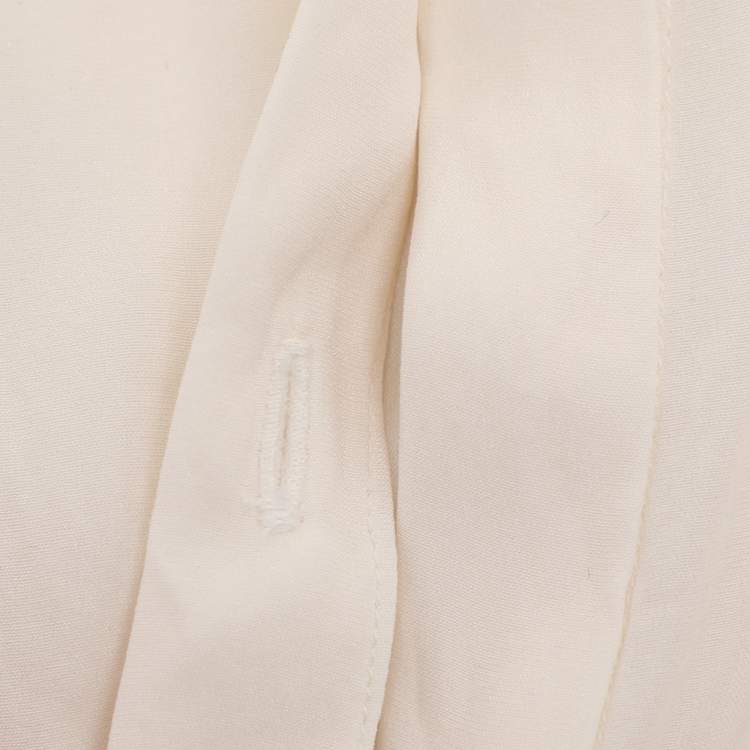 Pre Owned Dolce & Gabbana White Cream Satin Jumpsuit M