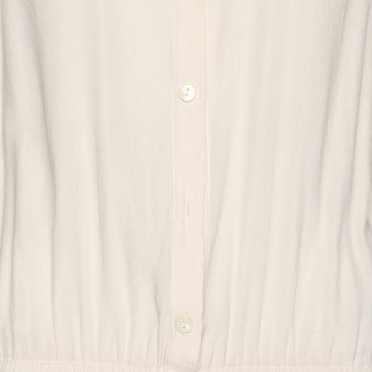 Pre Owned Dolce & Gabbana White Cream Satin Jumpsuit M