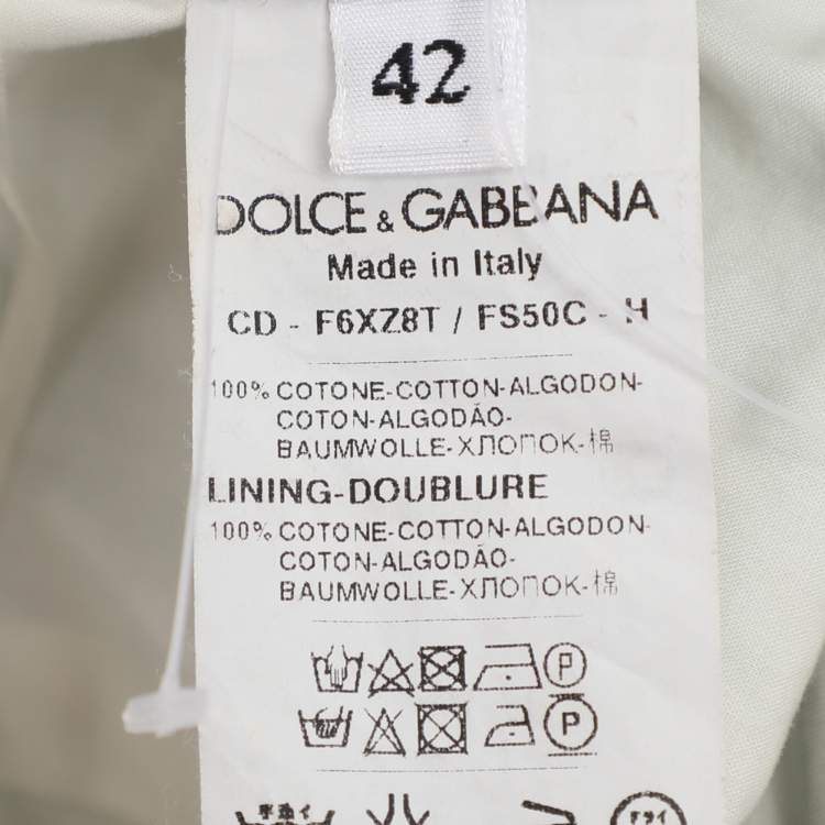 Pre Owned Dolce & Gabbana Banana Leaf Print Cotton Poplin Dress M