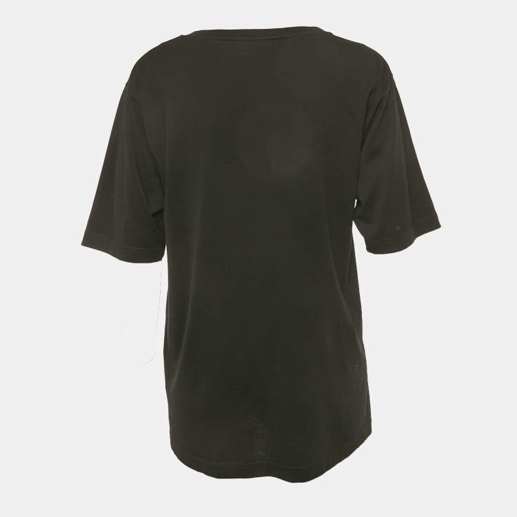Pre Owned Dolce & Gabbana Black Graffiti Logo Oversized T-Shirt XS 