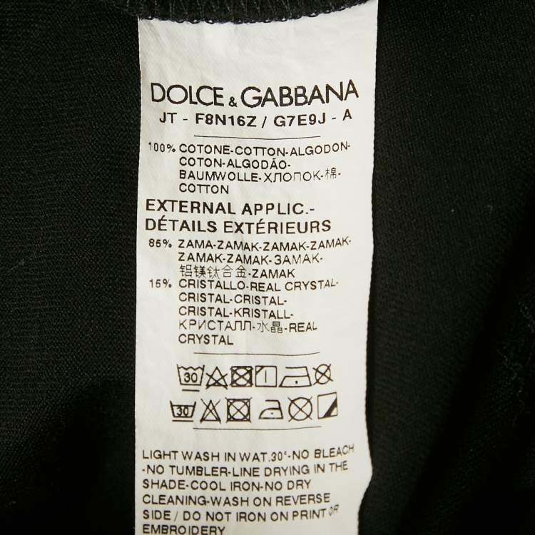Pre Owned Dolce & Gabbana Black Graffiti Logo Oversized T-Shirt XS 