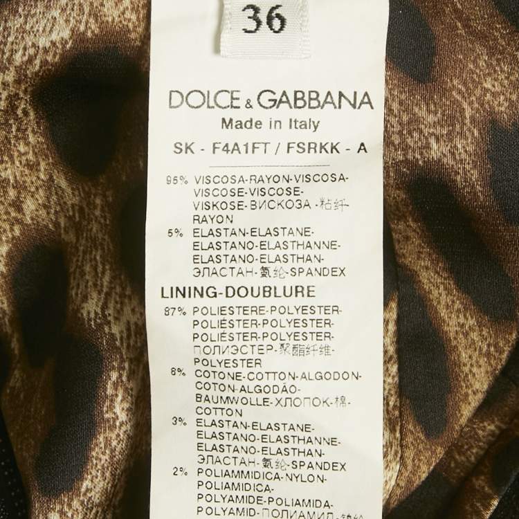 Pre Owned Dolce & Gabbana Brown Animal & Floral Print Crepe Midi Skirt XS
