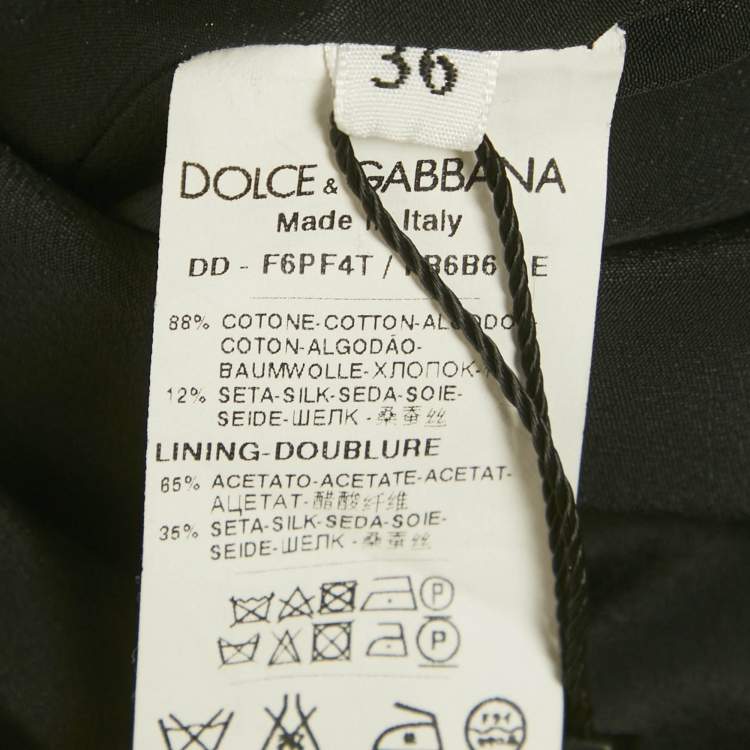 Pre Owned Dolce & Gabbana Black/Grey Striped Cotton Blend Mini Dress XS