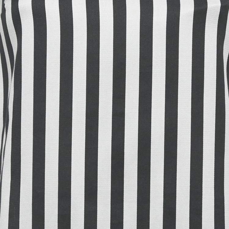 Pre Owned Dolce & Gabbana Black/Grey Striped Cotton Blend Mini Dress XS