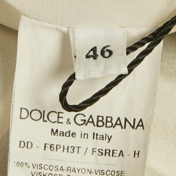 Pre Owned Dolce & Gabbana Black/White Stripe Crepe Midi Dress L