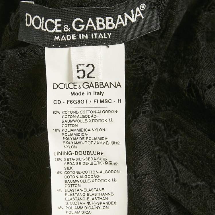 مملوكة مسبقًا  Dolce & Gabbana Black Lace Midi Dress XL