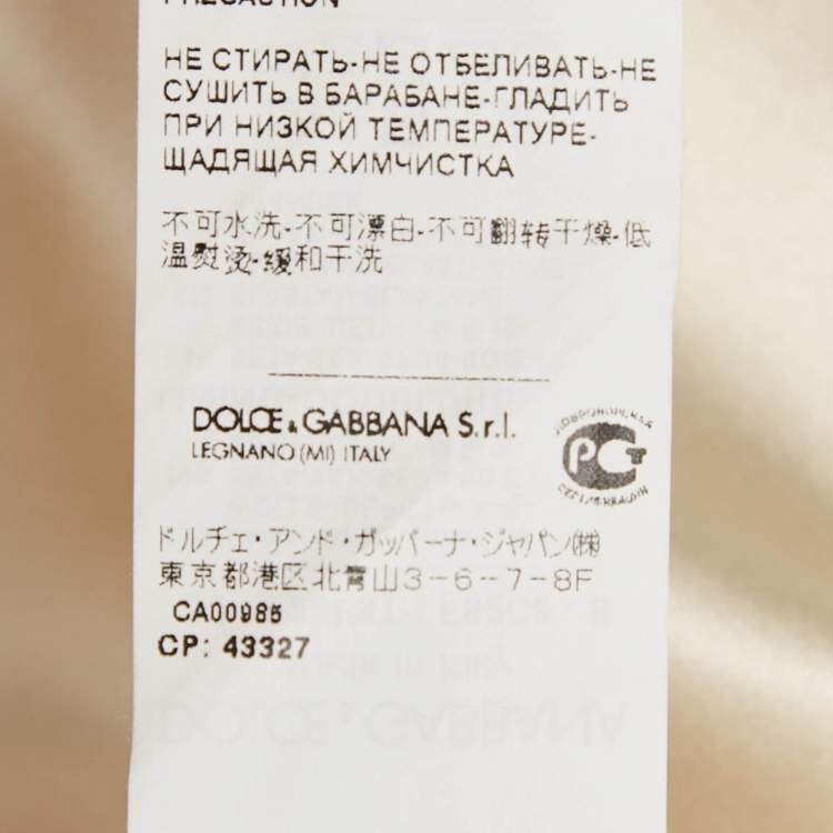 Pre Owned Dolce & Gabbana Cream Floral Printed Crepe Button Front Jacket S