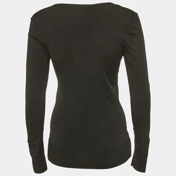 Pre Owned Dolce & Gabbana Black Long Sleeve Stretch Top M