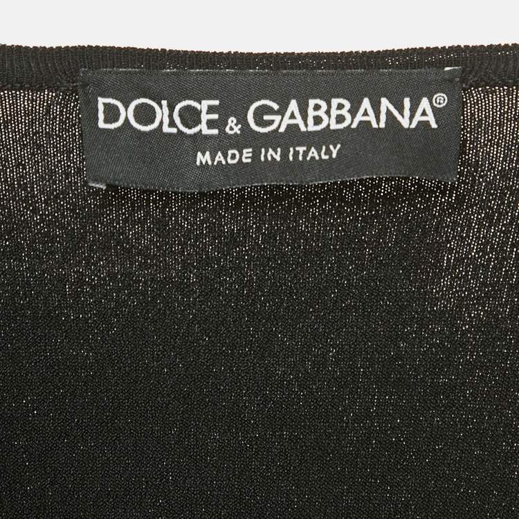 Pre Owned Dolce & Gabbana Black Long Sleeve Stretch Top M
