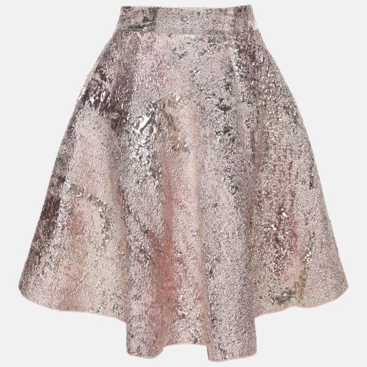 Pre Owned Dolce & Gabbana Metallic Lurex Mini Skirt 
