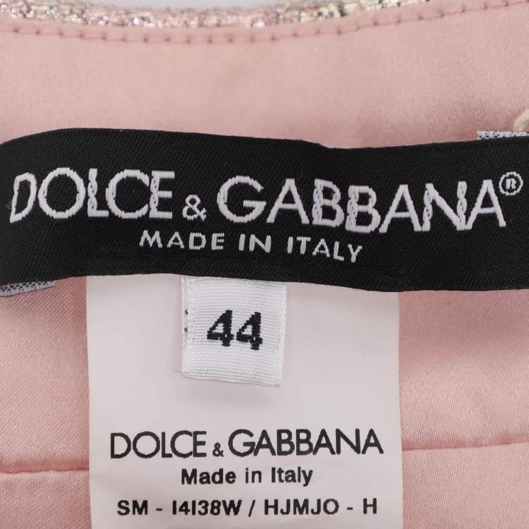 Pre Owned Dolce & Gabbana Metallic Lurex Mini Skirt 