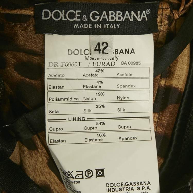 Pre Owned Dolce & Gabbana Black Satin Corset Midi Dress M