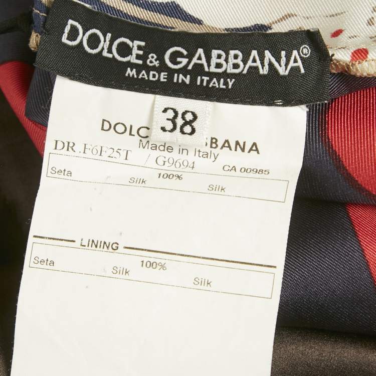 Pre Owned Dolce & Gabbana Multicolor Printed Silk Midi Dress S