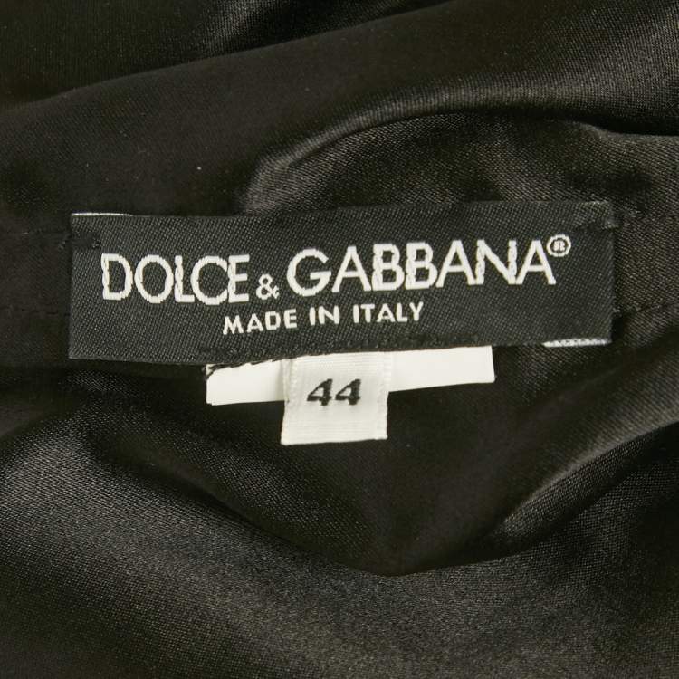 Pre Owned Dolce & Gabbana Monochrome Zebra Pattern Sequinned Mini Dress M