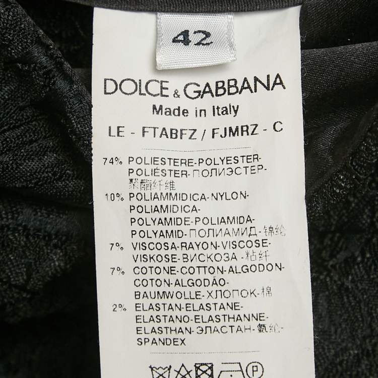 مملوكة مسبقًا Dolce & Gabbana Black Side Trim Jacquard Trousers M