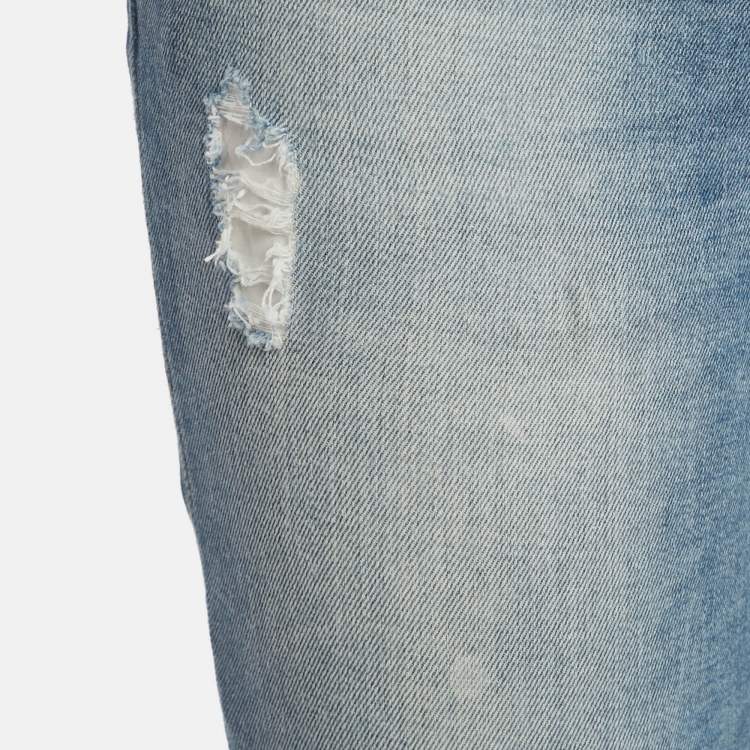 Pre Owned Dolce & Gabbana Blue Washed Denim Capri S/Waist 24"