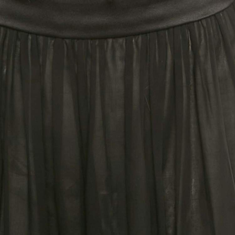 Pre Owned Dolce & Gabbana Black Cotton Belt Detail Flared Midi Dress M