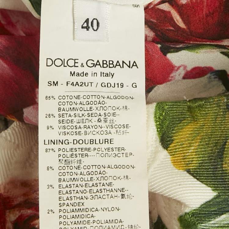 Pre Owned Dolce & Gabbana Multicolor Floral Print Jacquard Pleated Mini Skirt S