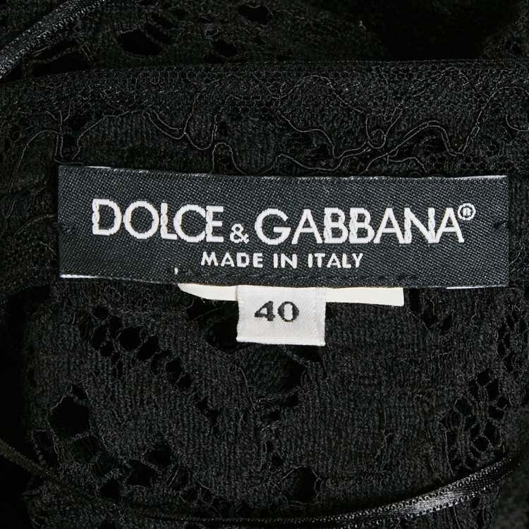Pre Owned Dolce & Gabbana Black Lace Sleeveless Top S