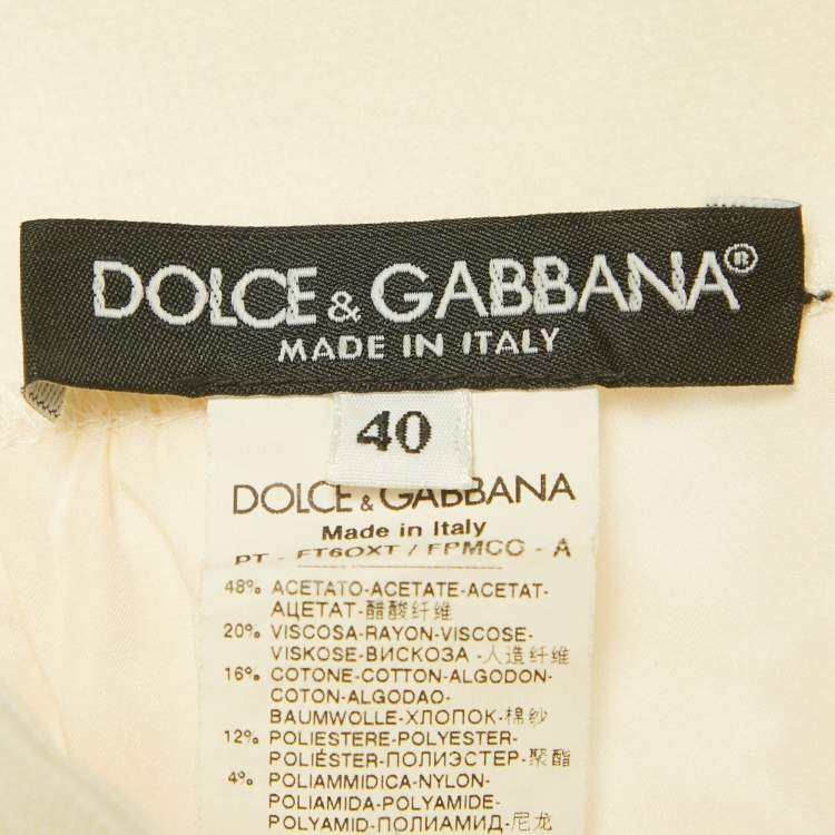 Pre Owned Dolce & Gabbana White Lace Shorts S