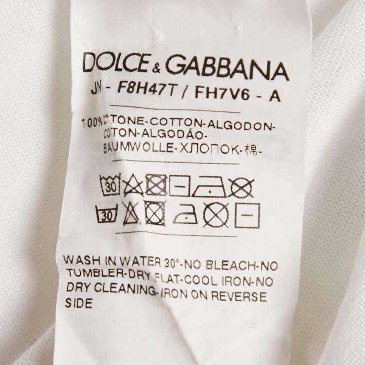 Pre Owned Dolce & Gabbana White #DG Print Jersey Tank Top XS