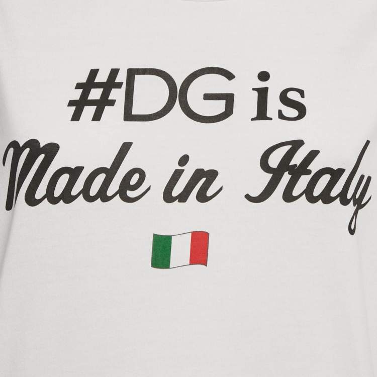 Pre Owned Dolce & Gabbana White #DG Print Jersey Tank Top XS