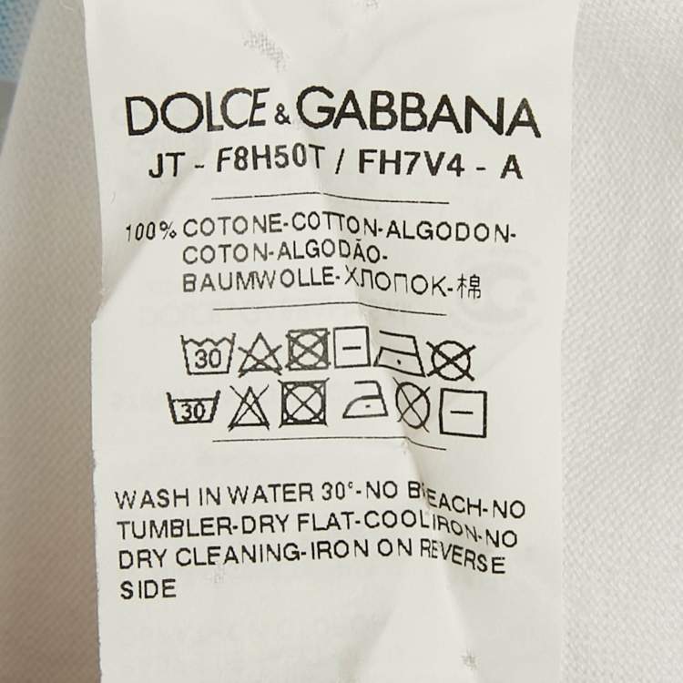 Pre Owned Dolce & Gabbana White DG Print Jersey T-Shirt S