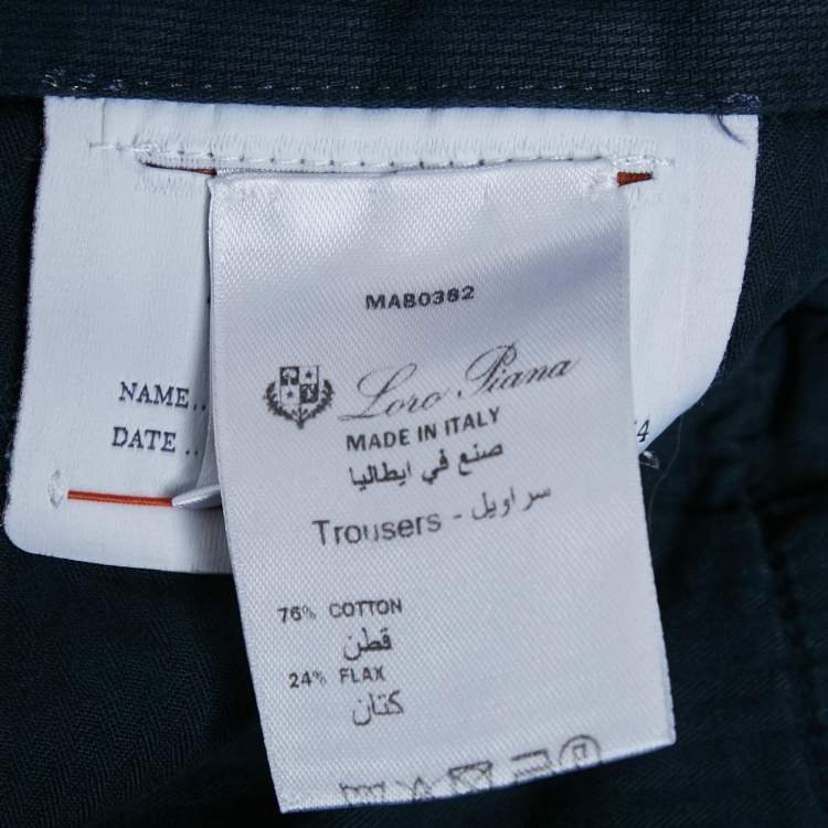 Pre Owned Dolce & Gabbana Blue Cotton Formal Trousers XXL