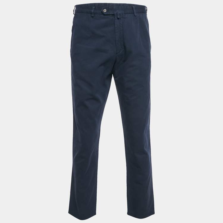 Pre Owned Dolce & Gabbana Blue Cotton Formal Trousers XXL