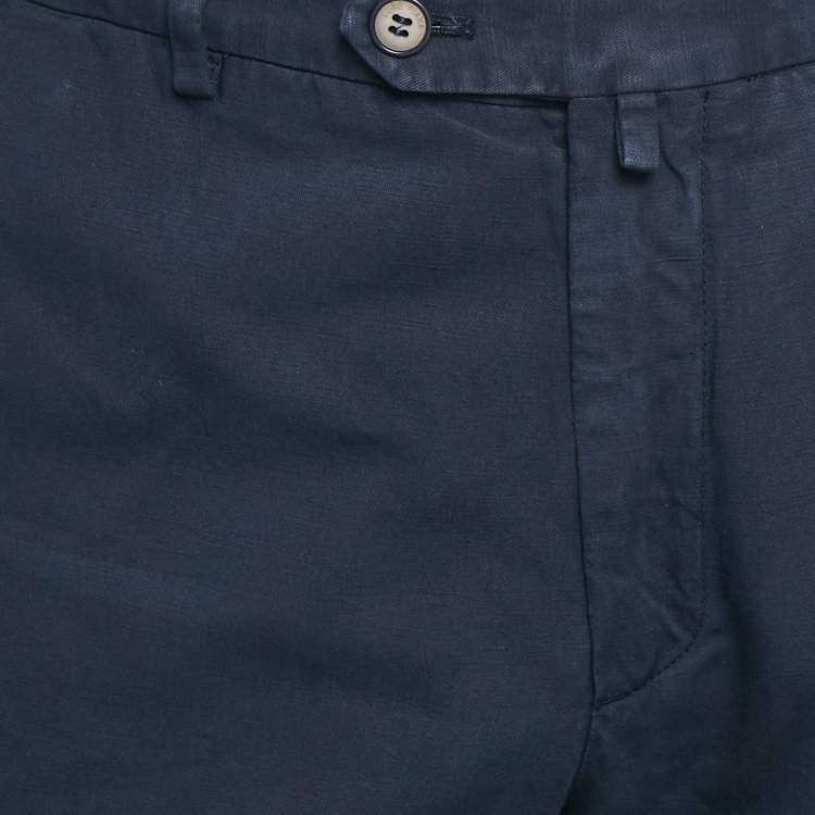 Pre Owned Dolce & Gabbana Blue Cotton Formal Trousers XXL