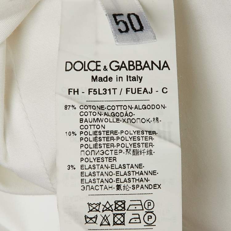 Pre Owned Dolce & Gabbana White Cotton Sequined Shirt XL 
