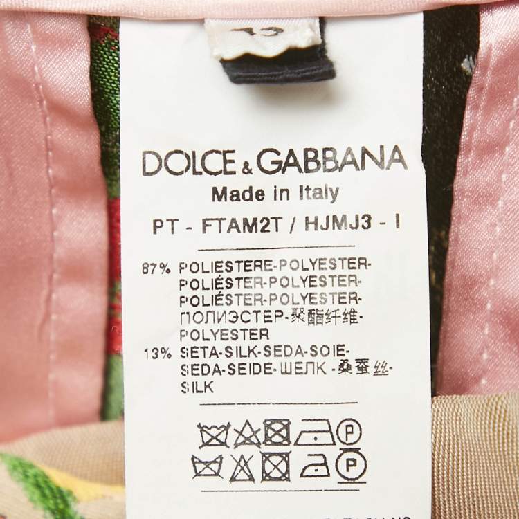 Pre Owned Dolce & Gabbana Beige Floral Jacquard Tailored Pants M