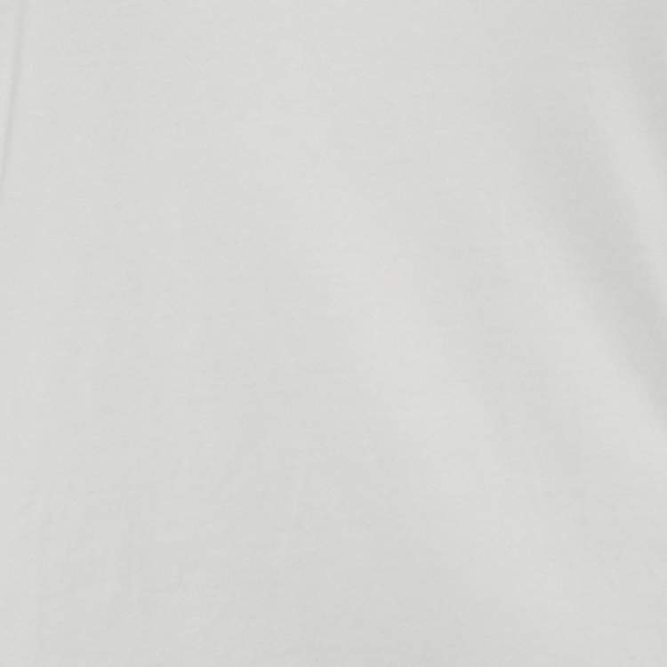 Pre Owned Dolce & Gabbana White Cotton Logo Embossed Crew Neck T-Shirt S 