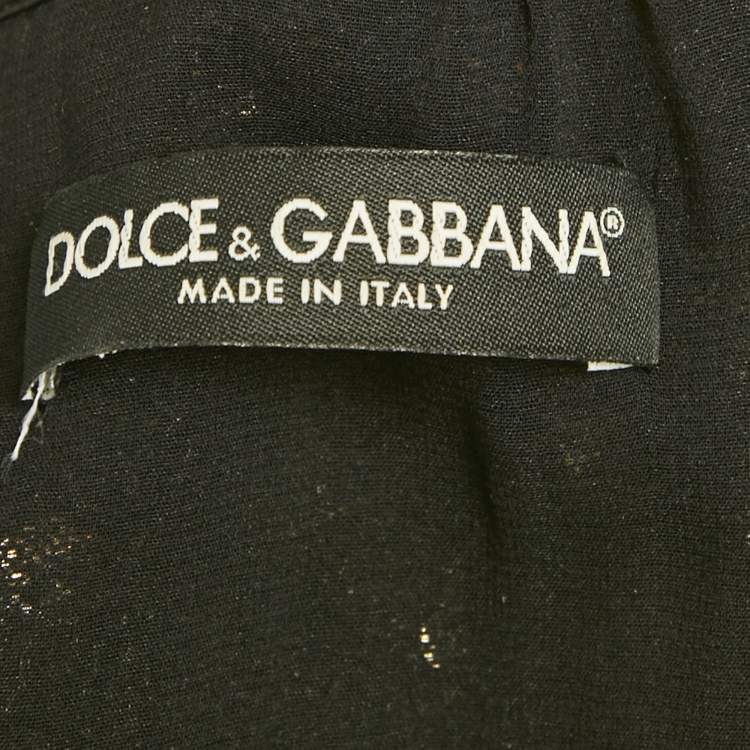 Pre Owned Dolce & Gabbana Gold/Black Sequin Mini Dress S