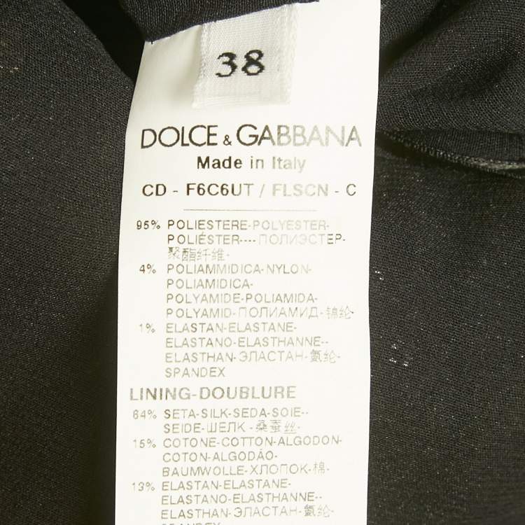 Pre Owned Dolce & Gabbana Gold/Black Sequin Mini Dress S