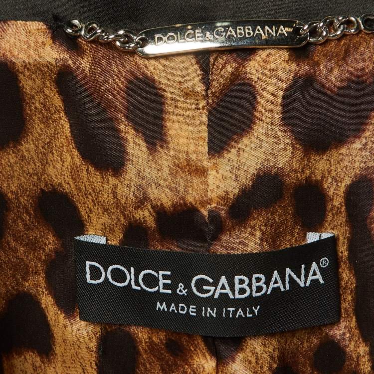Pre Owned Dolce & Gabbana Black Satin Single Breasted Blazer M