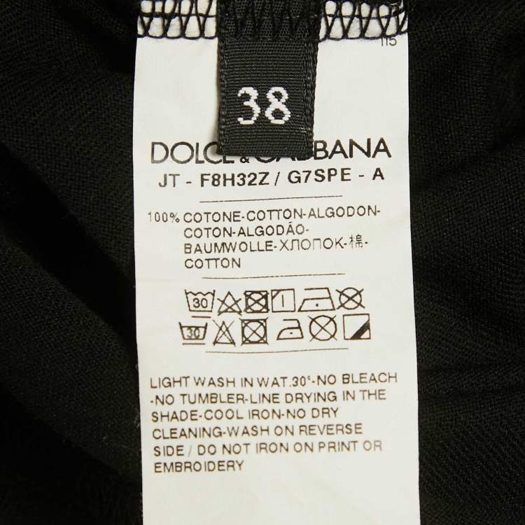 Pre Owned Dolce & Gabbana Black D& G Heart Print Cotton T-Shirt S 