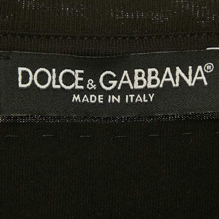 Pre Owned Dolce & Gabbana Black D& G Heart Print Cotton T-Shirt S 
