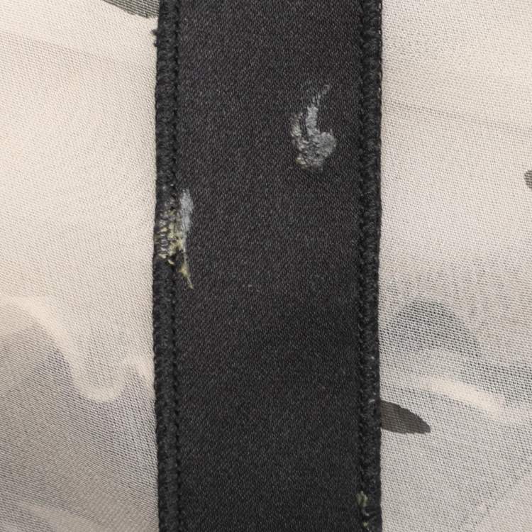 Pre Owned Dolce & Gabbana Beige Butterfly Print Chiffon Ruffled Layered Maxi Dress S