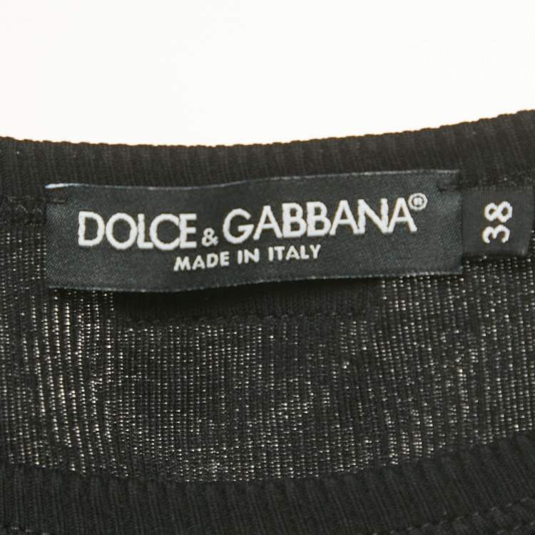 Pre Owned Dolce & Gabbana Black Rib Knit Tank Top S