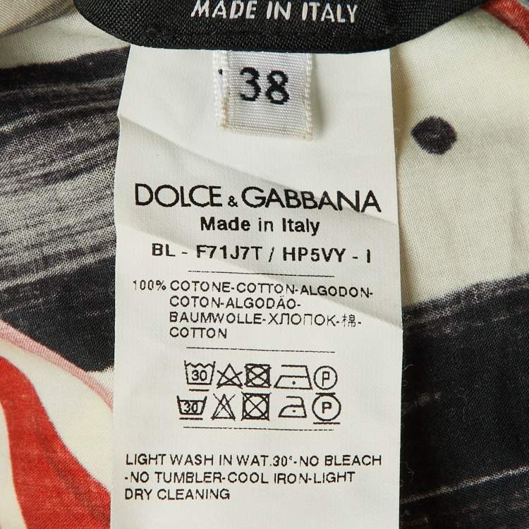 مملوكة مسبقًا Dolce & Gabbana Multicolor Carretto Siciliano Cotton Off-The-Shoulder Top S