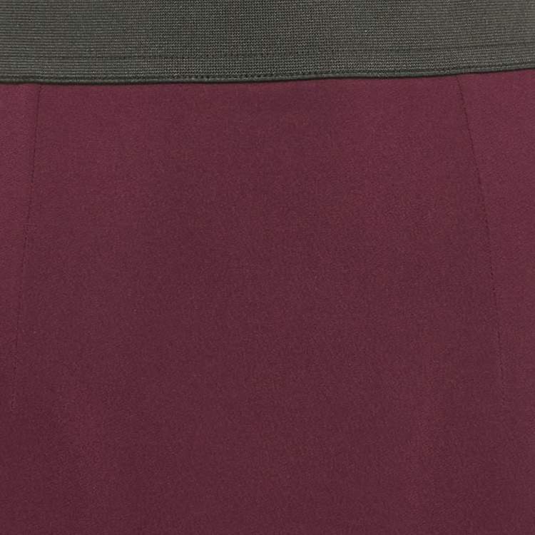 Pre Owned Dolce & Gabbana Purple Crepe Pencil Skirt M