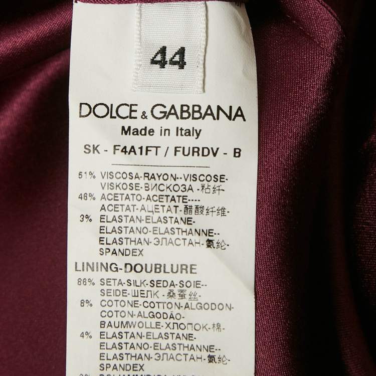 Pre Owned Dolce & Gabbana Purple Crepe Pencil Skirt M